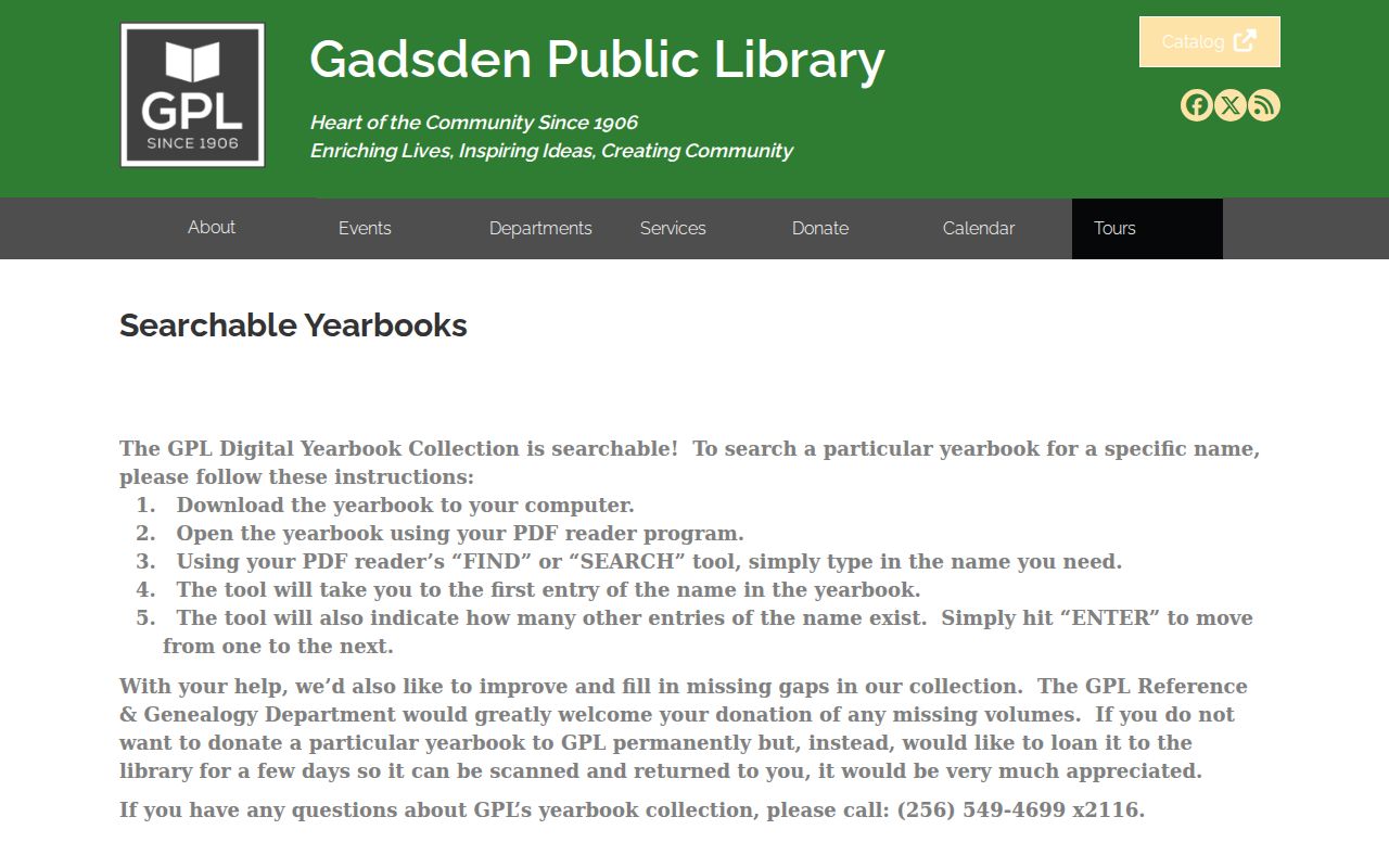 Gadsden city directory companion searchable yearbooks