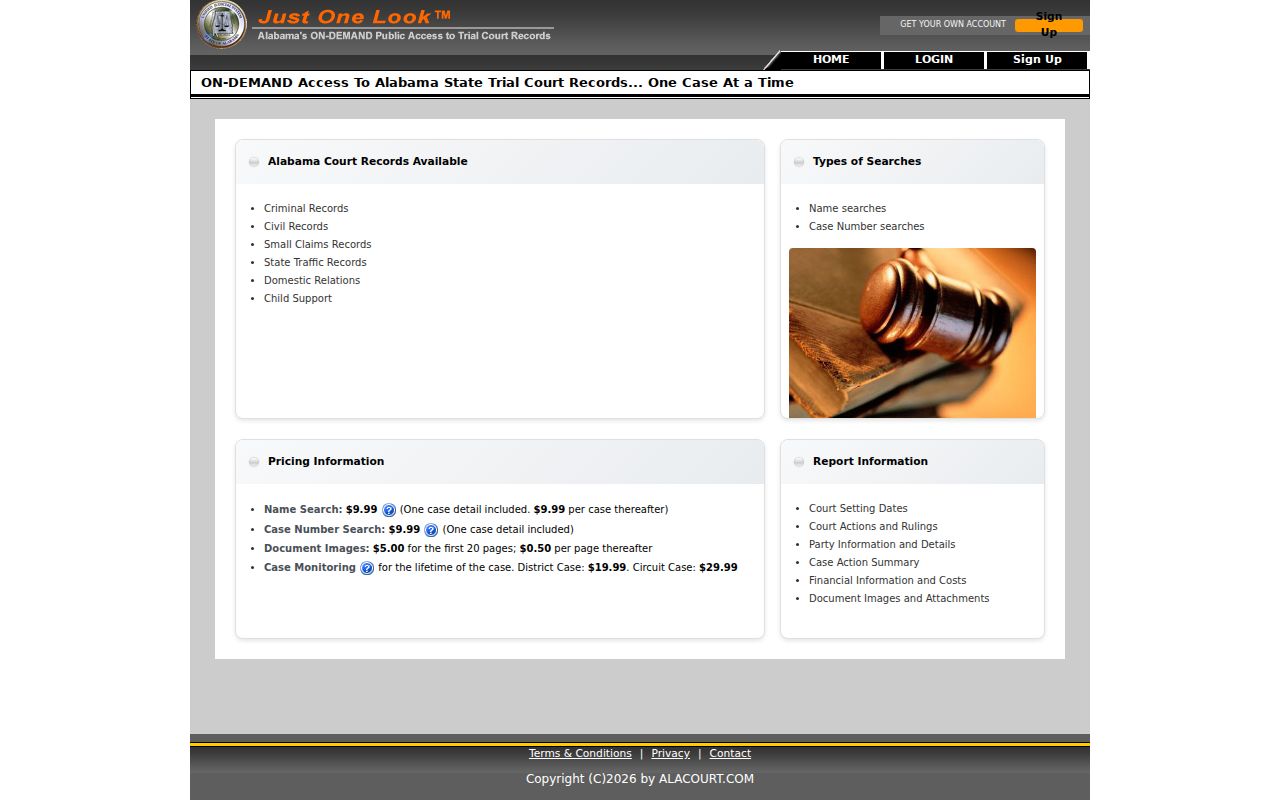 Gadsden residents directory Alabama trial court records search