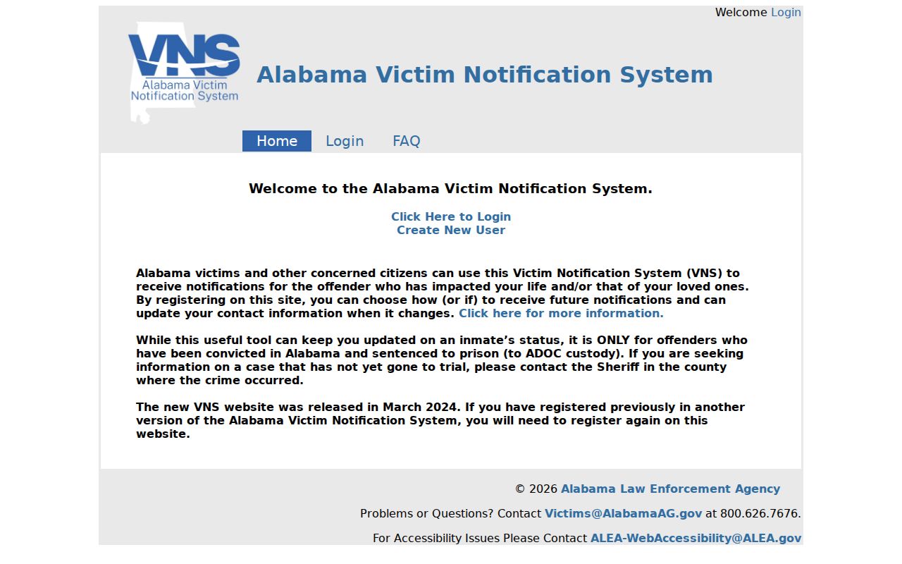 Gadsden neighbors Alabama victim information and notification portal