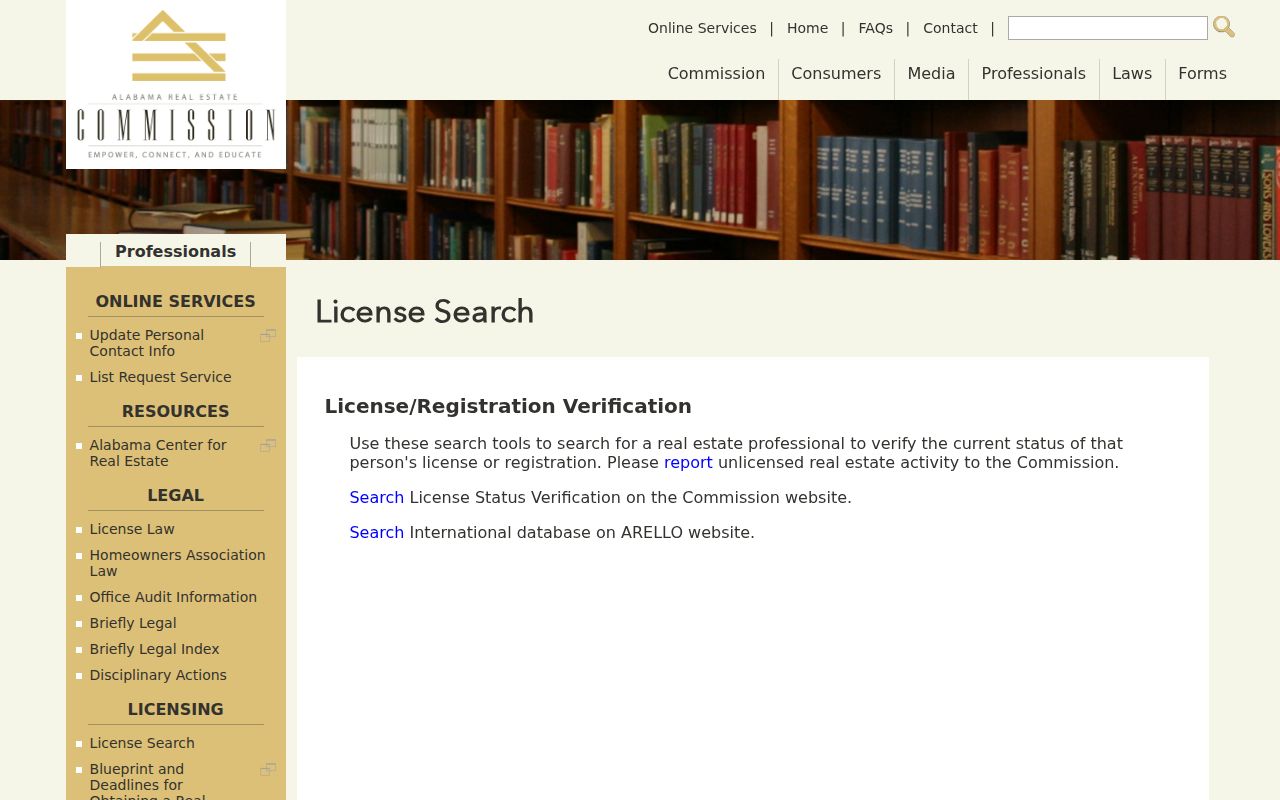 Gadsden resident lookup Alabama real estate license search